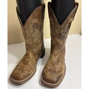 Smoky Mountain Boots Youth Girls Floral Embroidered Square Toe Western Boots 13R